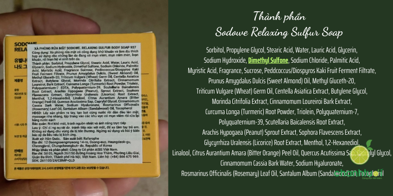 Sodowe Relaxing Sulfur Soap 1