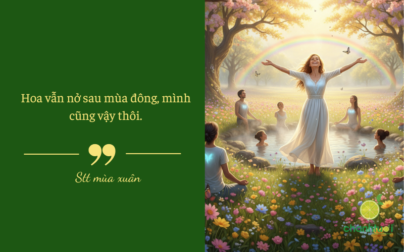 stt mùa xuân chữa lành