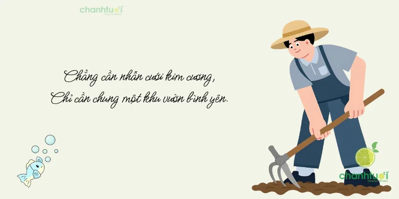 Anh trồng rau nuôi cá, em chăm sóc đàn con, mình còn vui sống đến già.