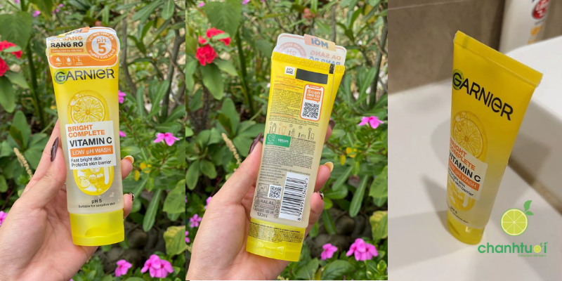 sữa rửa mặt Garnier Vitamin C thiết kế