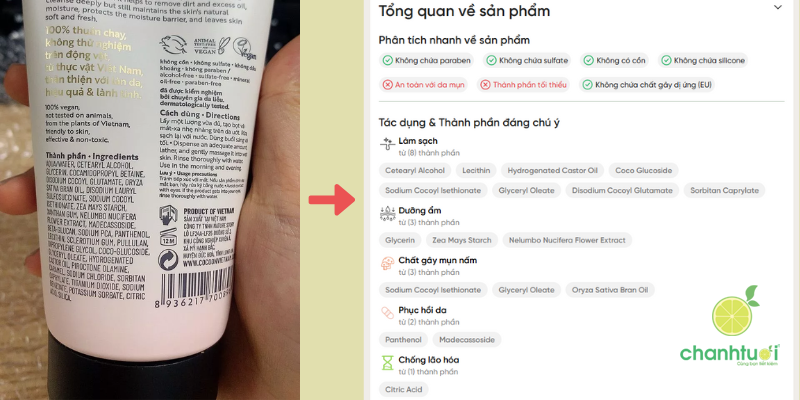 Sữa rửa mặt Sen Hậu Giang CoCoon 2