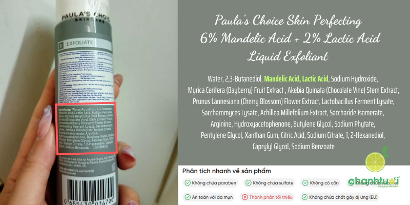 tẩy tế bào chết Paula's Choice Skin Perfecting 6% Mandelic Acid 7