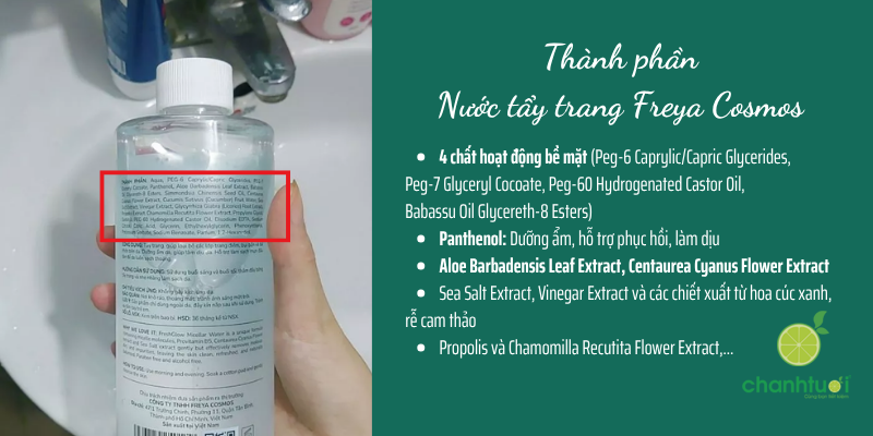 thành phần Nước tẩy trang Freya Cosmos