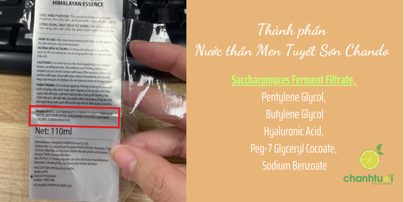 thành phần nước thần Chando