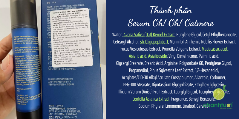 thành phần oh oh oatmere