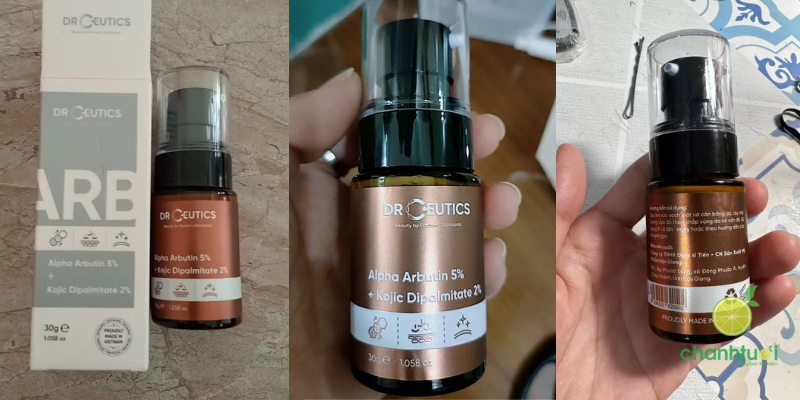 thiết kế DrCeutics Alpha Arbutin 5% và Kojic Dipalmitate 2