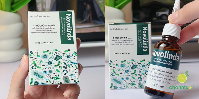 thiết kế thuốc chấm mụn Novolinda