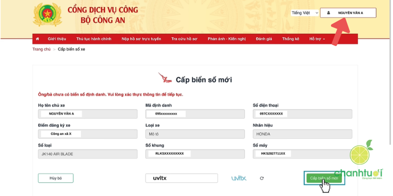 thủ tục đăng ký xe máy 9
