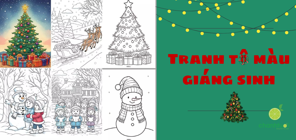 Tải miễn phí bộ 199+ tranh tô màu Giáng Sinh đẹp, dễ thương cho bé