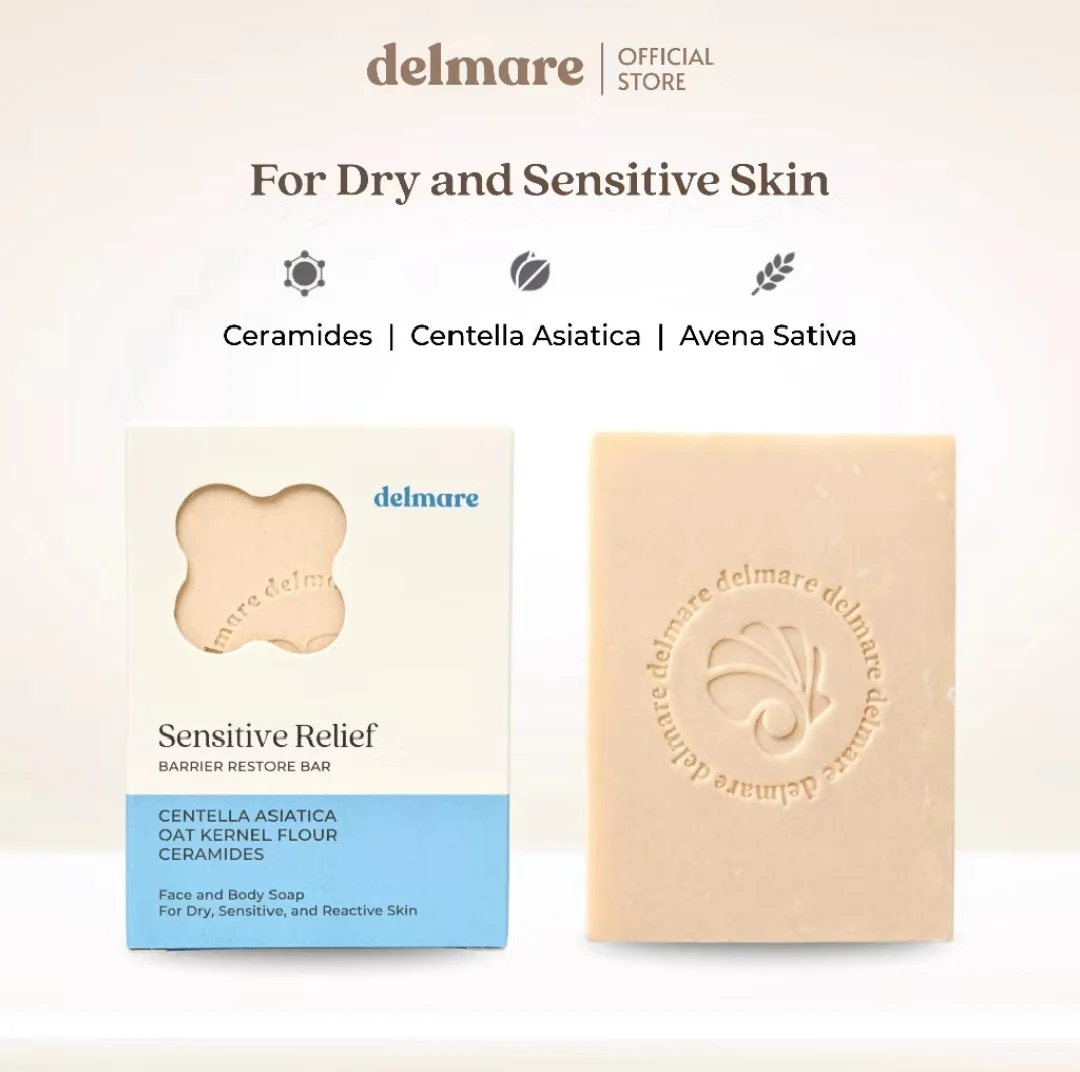 Xà phòng Delmare Sensitive Relief Barrier Restore Cleansing Bar - Face And Body Soap