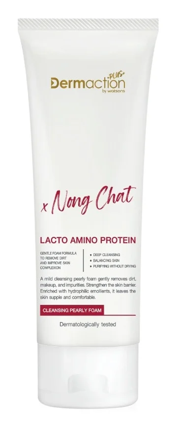 Sữa rửa mặt tạo bọt Dermaction Plus by Watsons Lacto Amino Protein Cleansing Pearly Foam