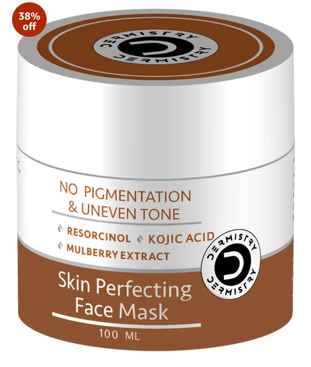 dermistry⁺ 1% Kojic Acid Pigmentation Instant Detan Dtan Dark Spots Dull Uneven Skin Tone Removal Face Pack