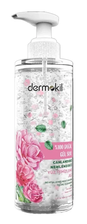 dermokil Canlandırıcı Doğal Gül Suyu İçerikli Yüz Temizleme Jeli