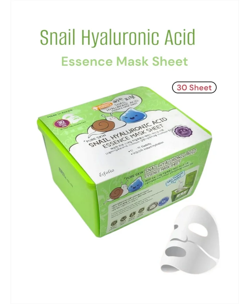 Esfolio Pure Skin Snail Hyaluronic Acid Essence Sheet Mask