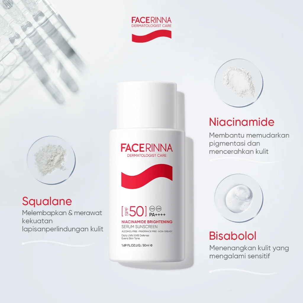 Facerinna Niacinamide Brightening Serum Sunscreen SPF 50 Pa++++