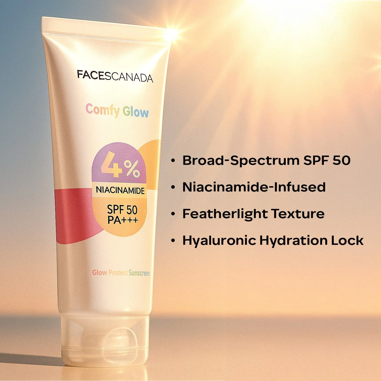 Faces Canada Comfy Glow Sunscreen - SPF 50 Pa+++