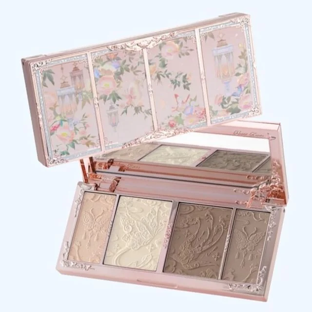 Phấn tạo khối Flower Knows Butterfly Cloud Collar Embossed Highlight & Contour Palette 16g 02 Tawny Tea