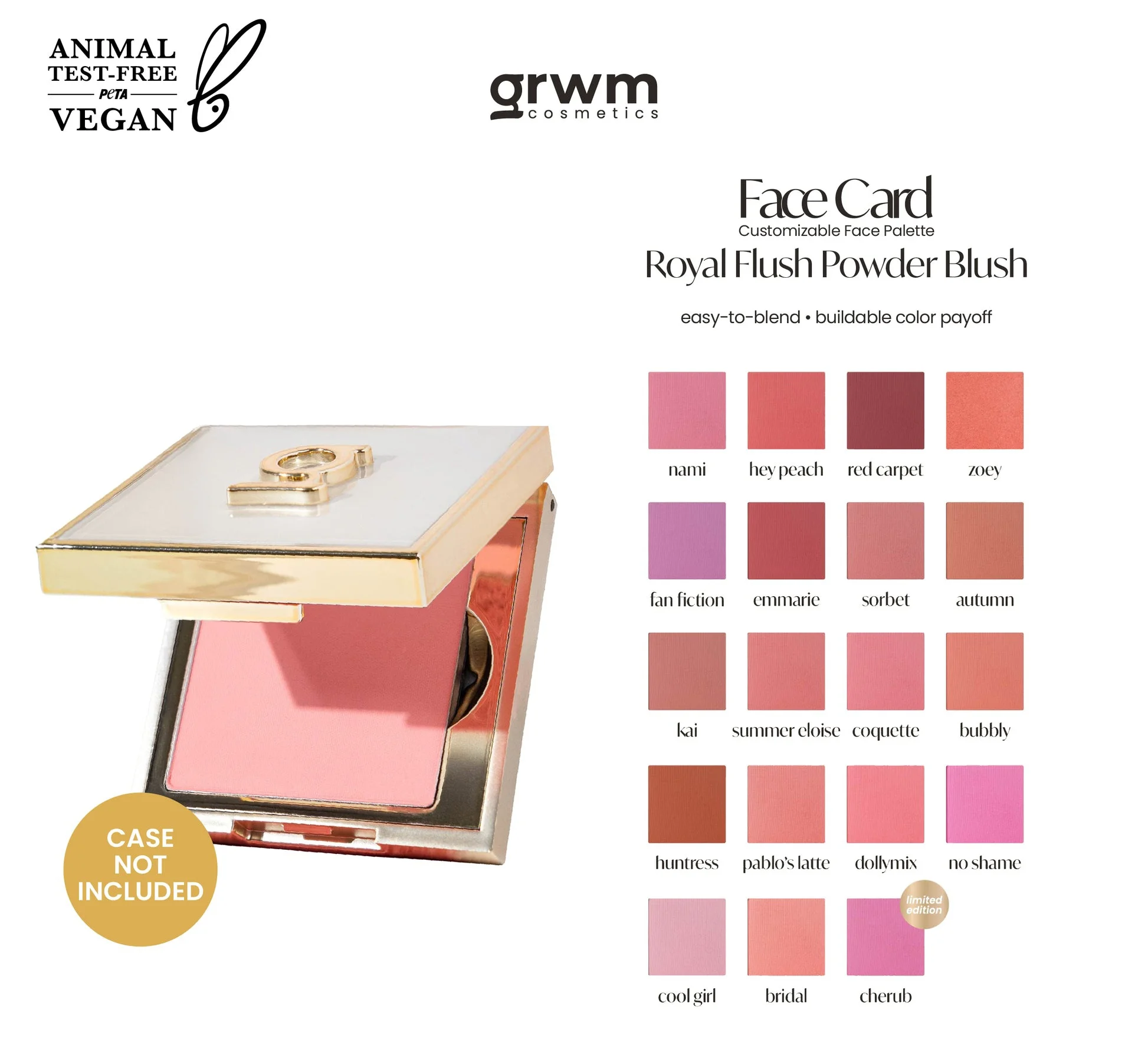 GRWM Cosmetics Royal Flush Powder Blush 6g