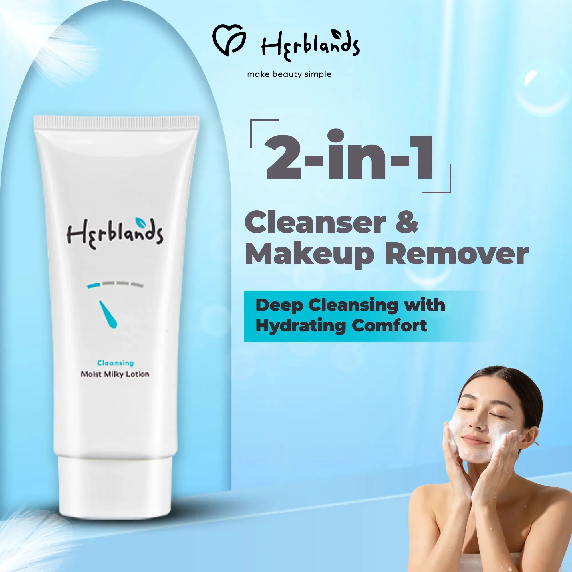 Sữa rửa mặt Herblands Cleansing Moist Milky Lotion