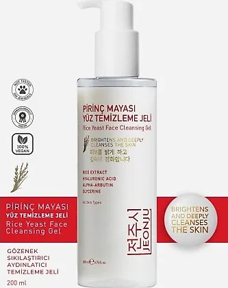 Sữa rửa mặt dạng gel JEONJU Pirinç Mayası Yüz Temizleme Jeli