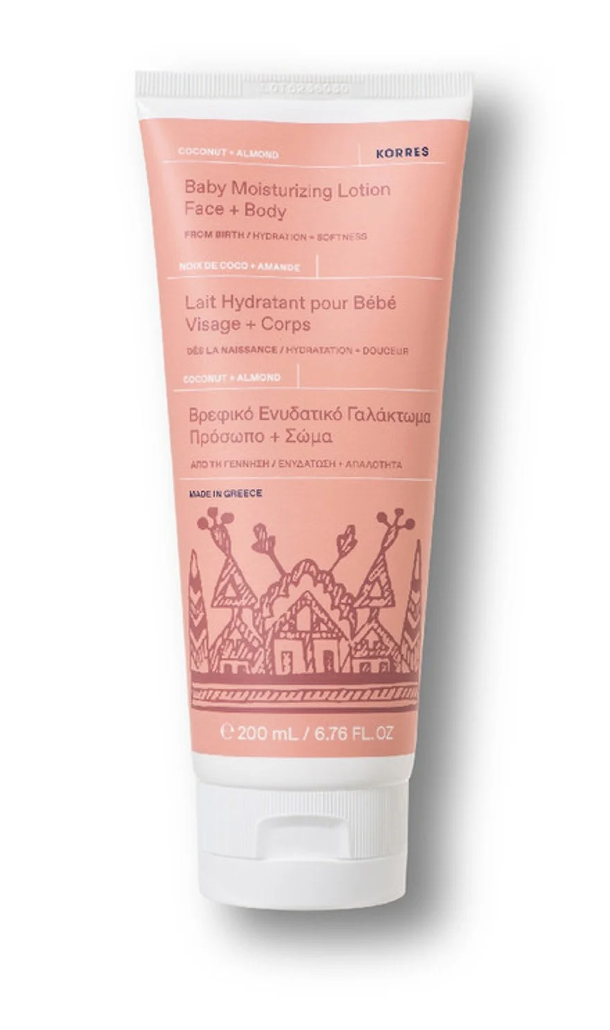 Dưỡng ẩm Korres Coconut + Almond Baby Moisturizing Lotion Face + Body