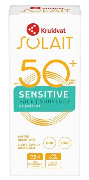 Kruidvat Solait Sensitive SPF50+ Face Sunfluid