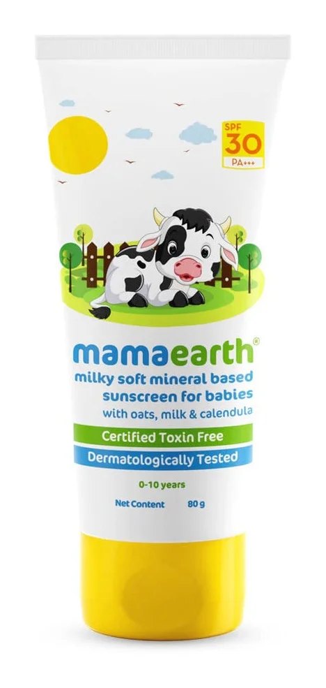 Mamaearth Milky Soft Mineral Based Sunscreen SPF 30 & Pa+++ With Oats, Milk And Calendula For Babies