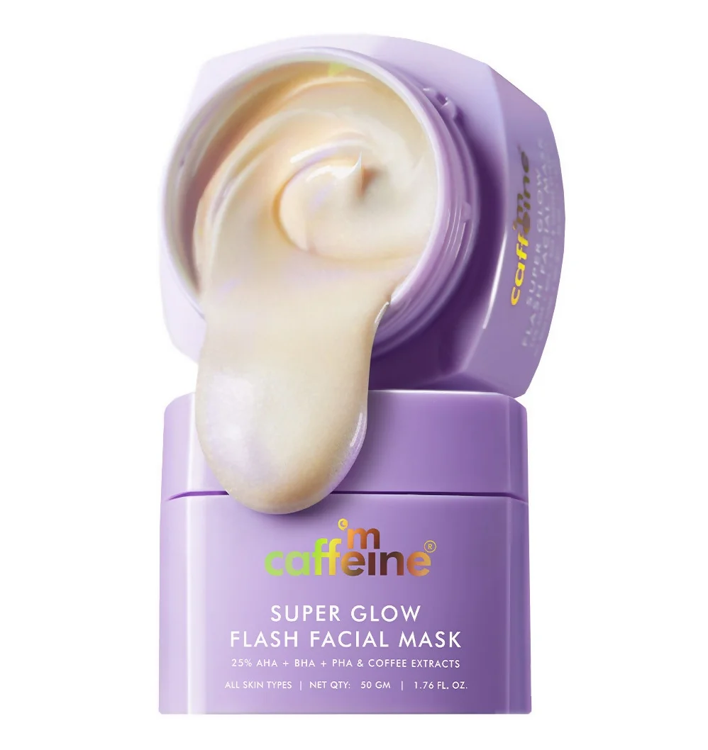 MCaffeine Super Glow Flash Facial 25% AHA+BHA+PHA Face Mask