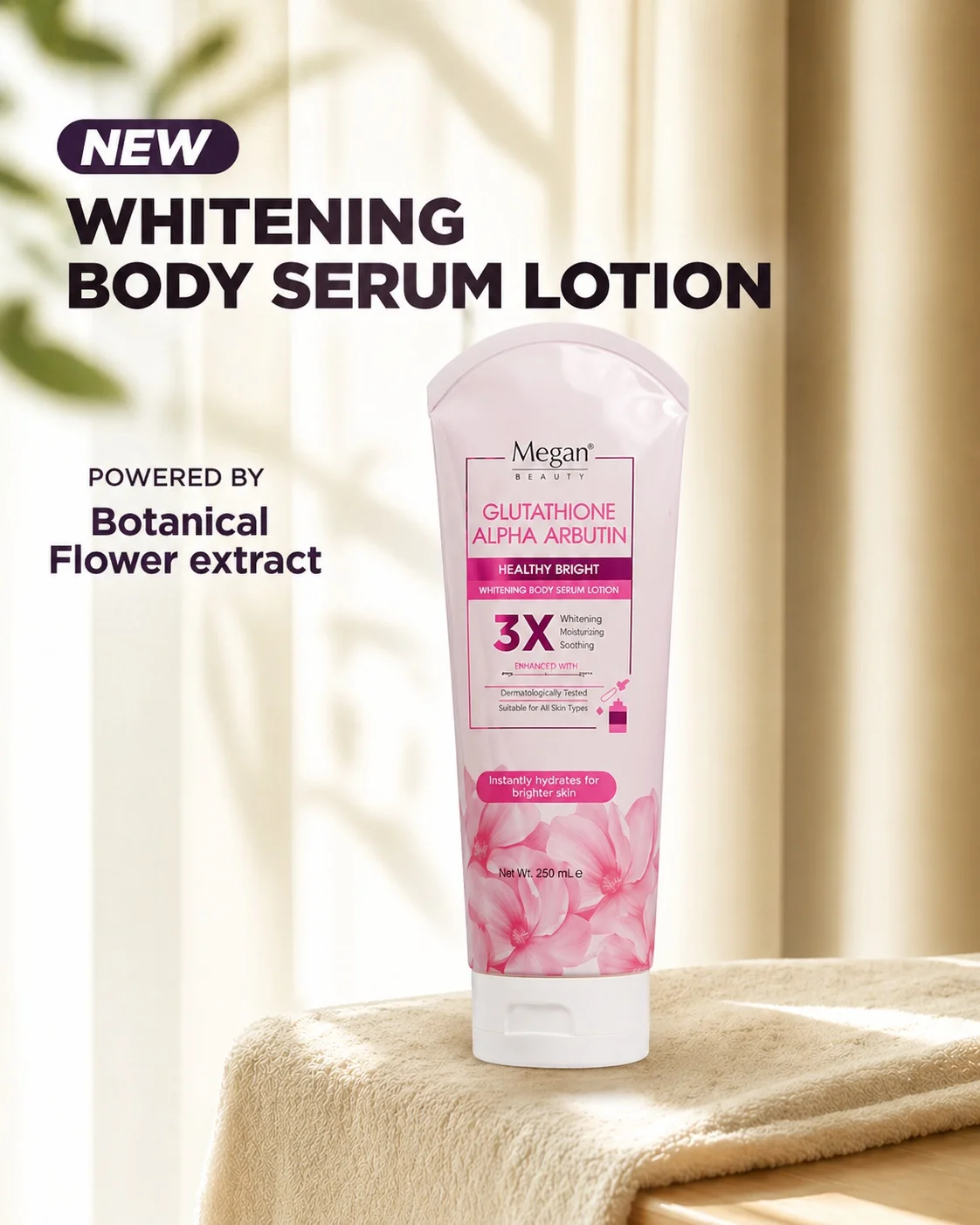 Sữa dưỡng thể Megan Beauty Glutathione Alpha-arbutin Whitening Body Serum Lotion