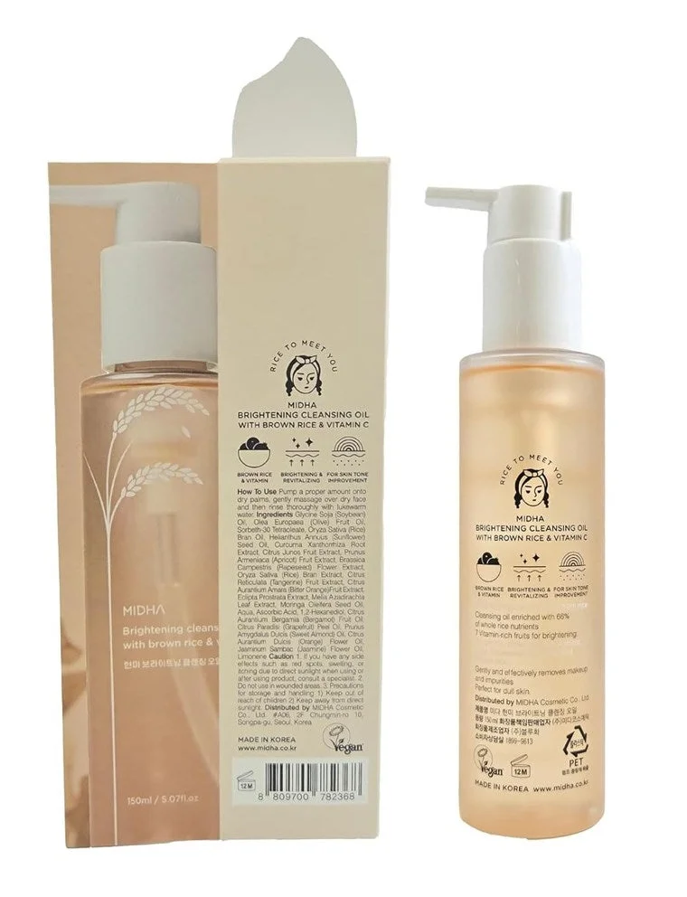 MIDHA Brightening Cleanaing Oil With Brown Rice & Vitamin C