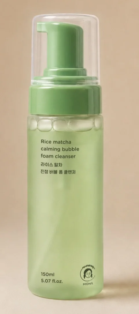 MIDHA Rice Matcha Calming Bubble Foam Cleanser