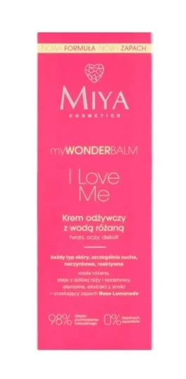 Miya Cosmetics I Love Me Krem Odżywczy Z Wodą Różaną