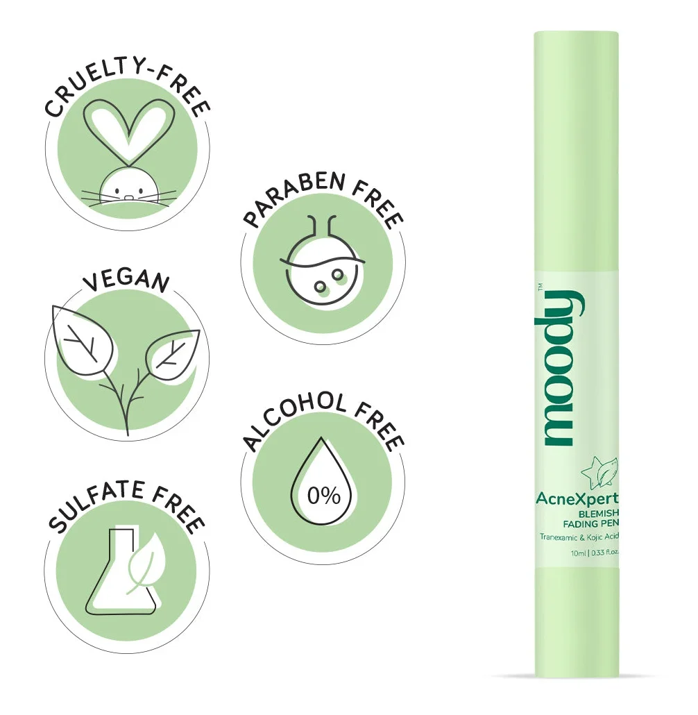 Mờ thâm mụn, giảm đốm nâu Moody Acnexpert Blemish Fading Pen With Kojic Acid & Green Tea