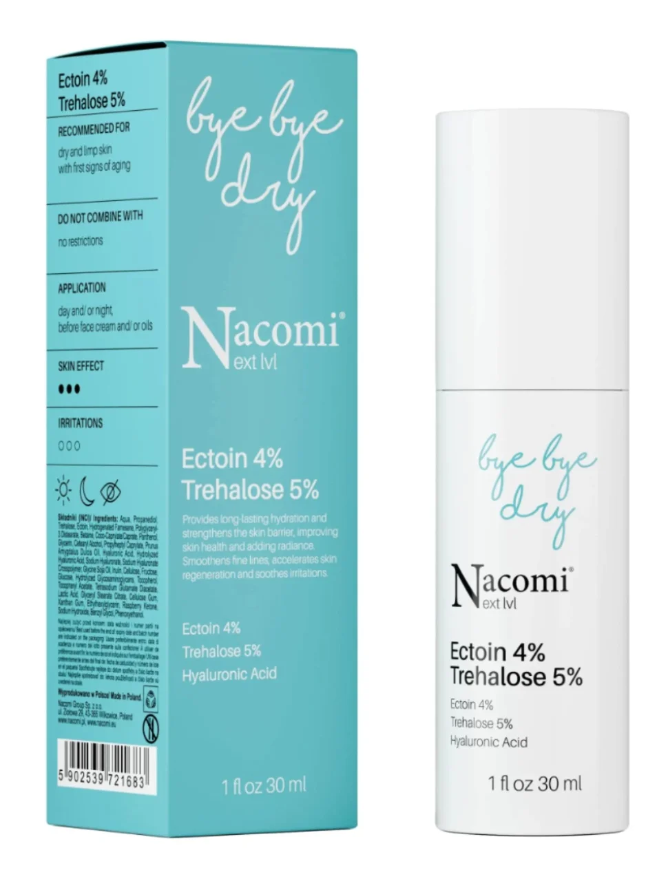 Tinh chất Nacomi *Next Lvl* Bye Bye Dry Ectoin 4% Trehalose 5% Serum