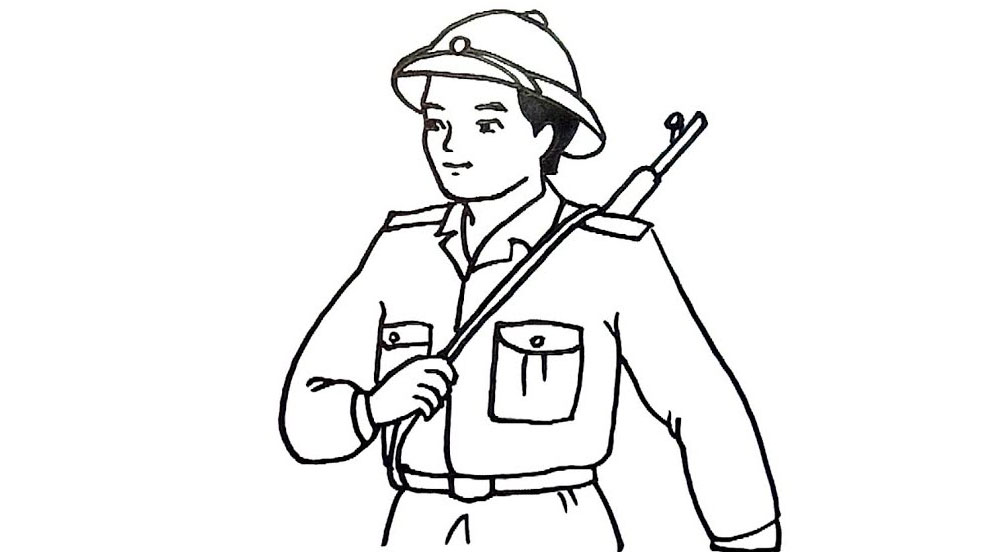 tranh tô màu chú bộ đội-5