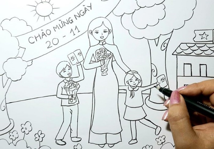 Tranh tô màu ngày 20.11-4
