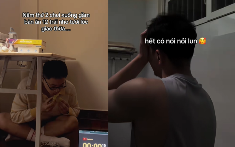 ăn nho dưới gầm bàn 2