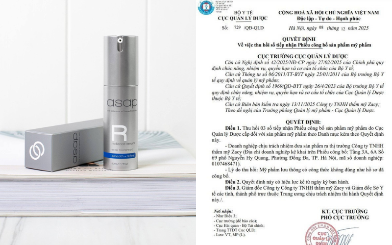 asap radiance serum thu hồi
