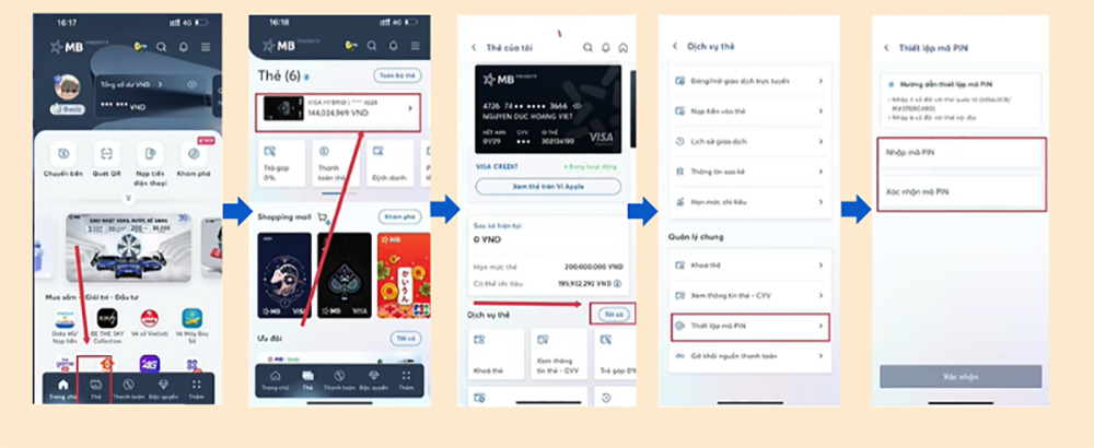 Cách đổi mã pin Mbbank trên App 1-3