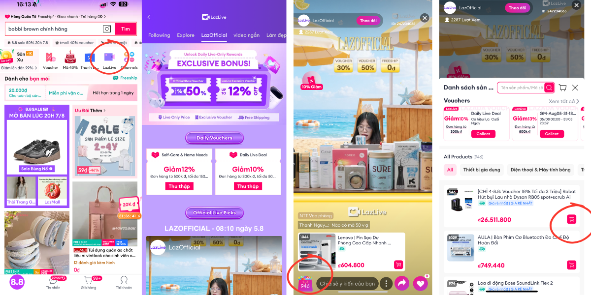 Cách mua hàng trên LazLiveLivestream Lazada 1