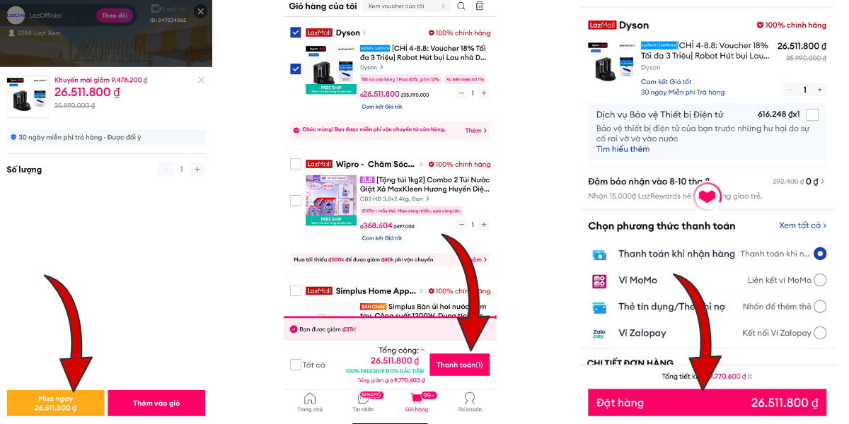 Cách mua hàng trên LazLiveLivestream Lazada 2