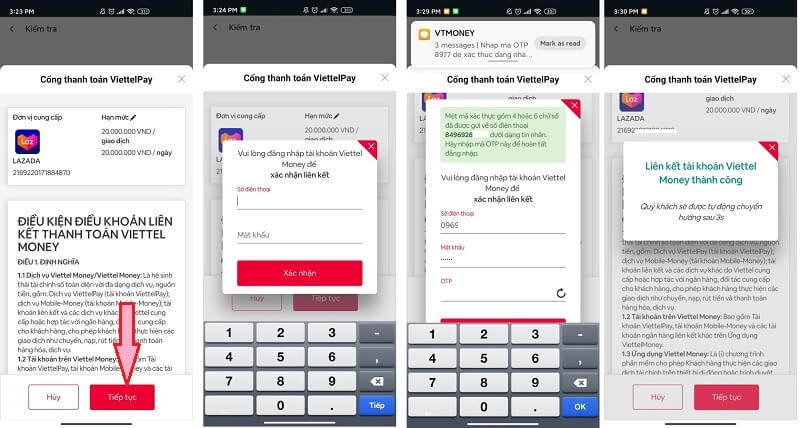 cach thanh toan lazada bang viettel money 5