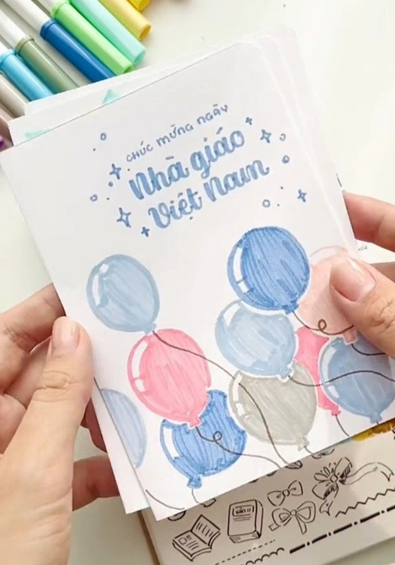 cách vẽ thiệp 20-11 2