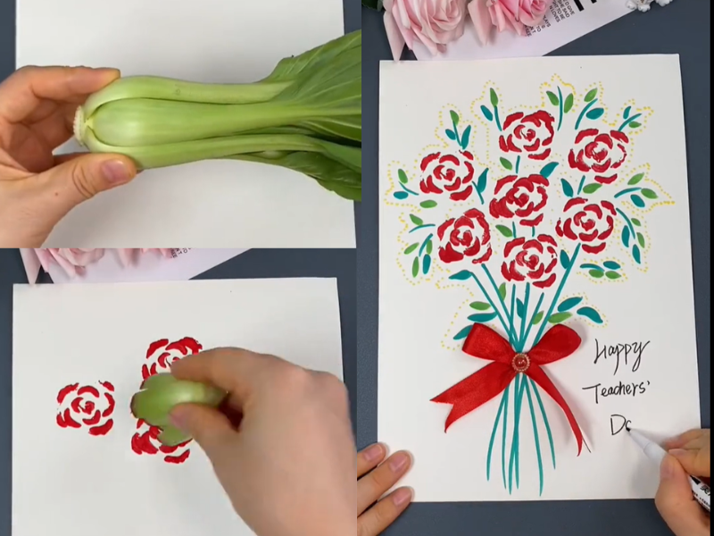 cách vẽ thiệp 2011 cải thìa