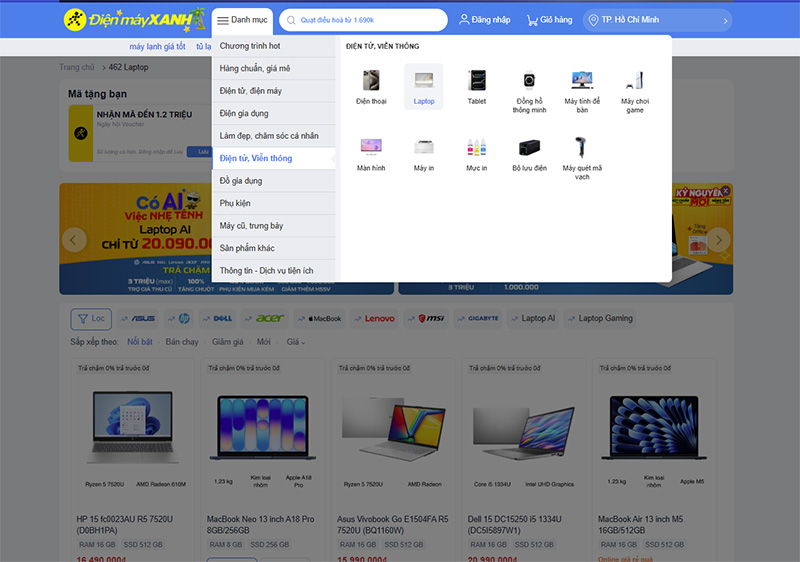 Có nên mua laptop trả góp Điện Máy Xanh 1