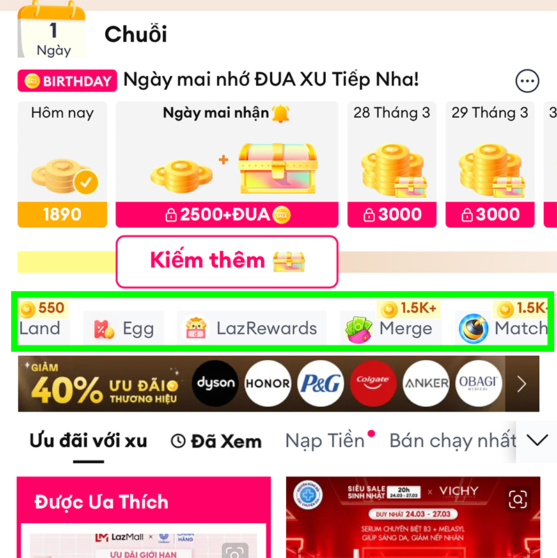 Hướng dẫn kiếm xu Lazada 2-1