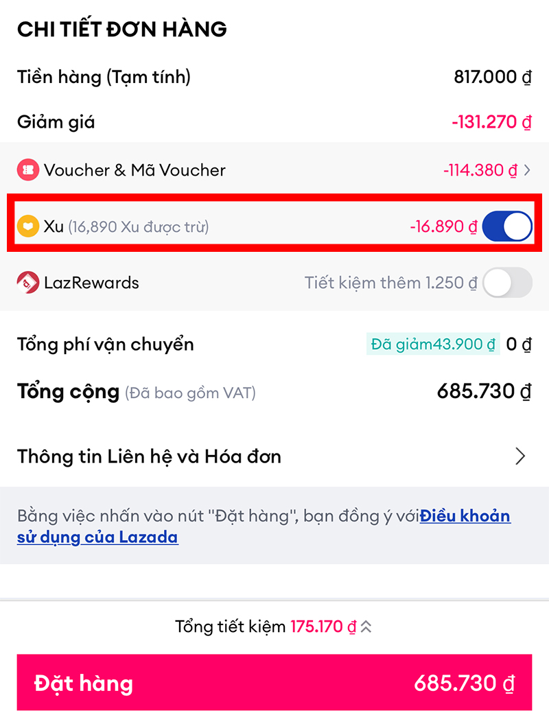 Hướng dẫn kiếm xu Lazada 4