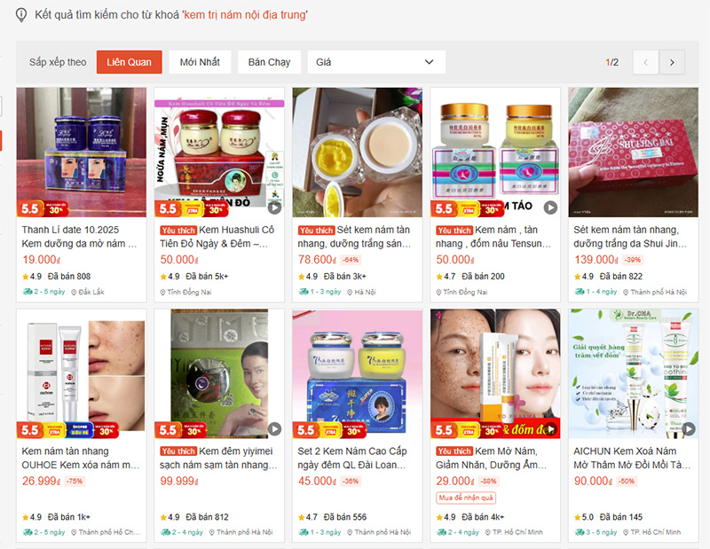 kem trị nám nội địa Trung 4