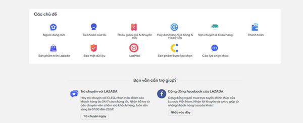 không đặt được hàng trên Lazada