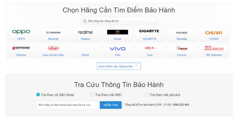 kiểm traCheck bảo hành Thegioididong 1